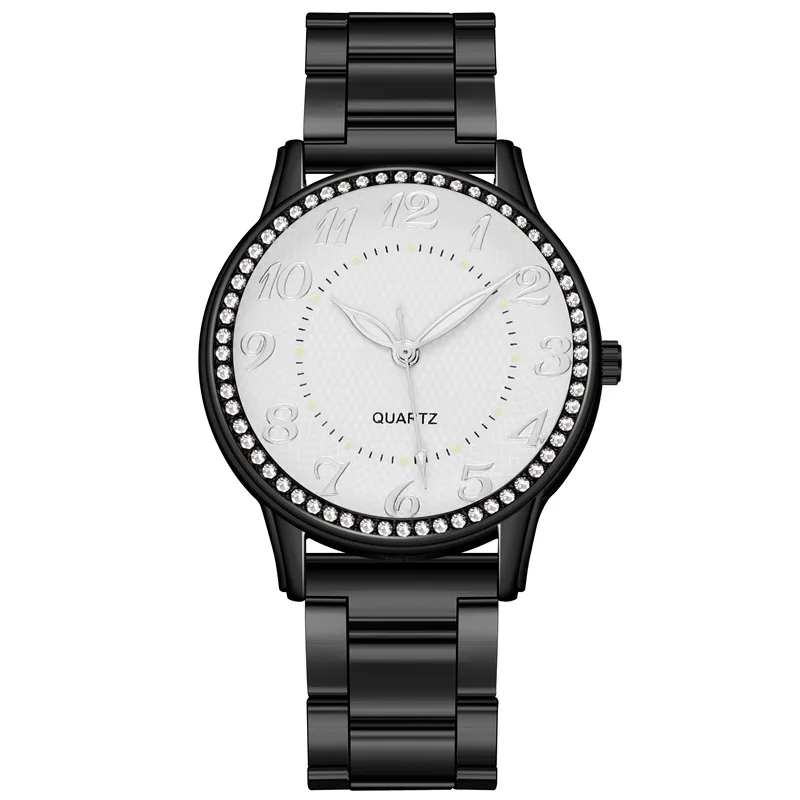 Reloj de cuarzo de lujo para Mujer, pulsera de esfera de acero inoxidable, estilo Simple a la moda