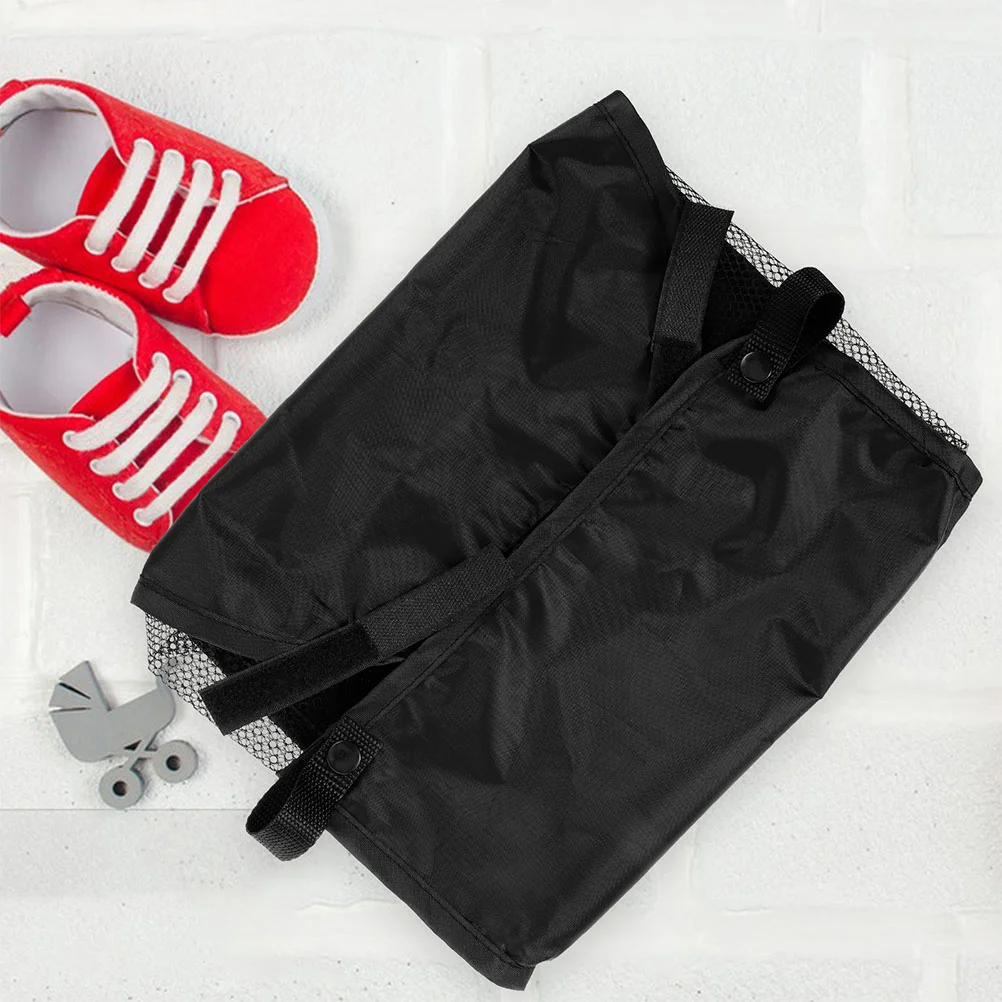 2 Pcs Baby Stroller Accessories Cart Storage Bag Attachment Sling Cargo Net Black
