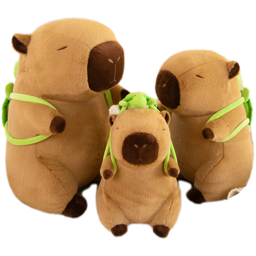 

Cute Capybara With Backpack Plush Toys Sitting Lovely Cartoon Animals Stuffed Dolls Holiday Gift Home Decor Sofa Pillows