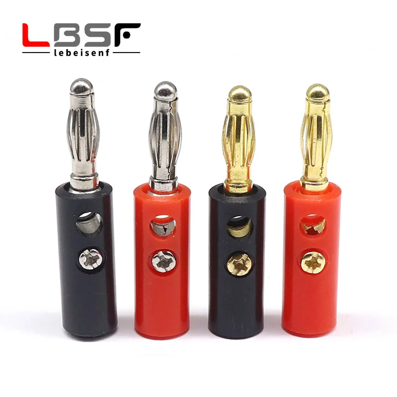 20 sztuk/10 par głośnik audio śruba bananowa pozłacana złącze wtykowe 4mm czarny czerwony Online hurtownia nikiel/złoto