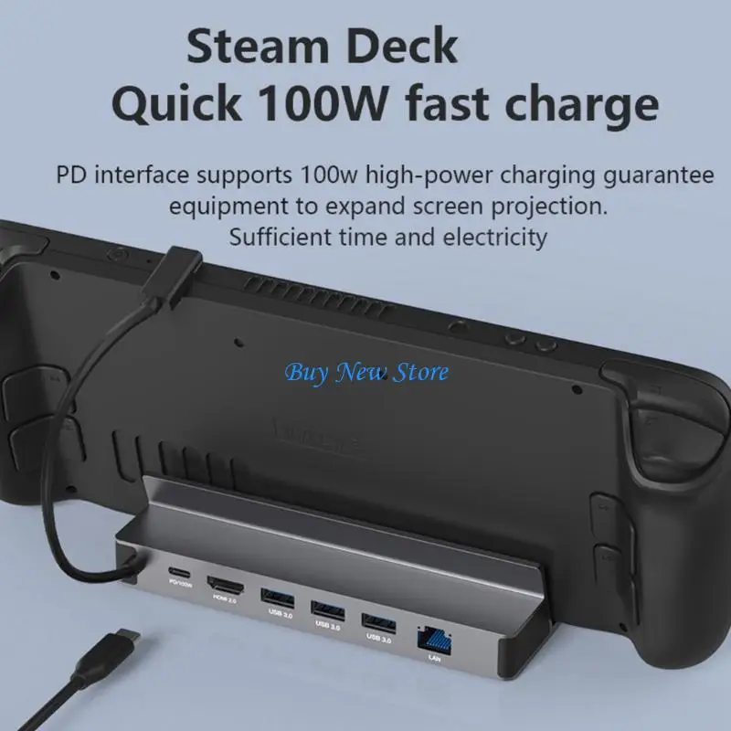 20CE 6-em 1 Placas ancoragem USB3.0 Hub para dock steamdeck para doca Steamdeck