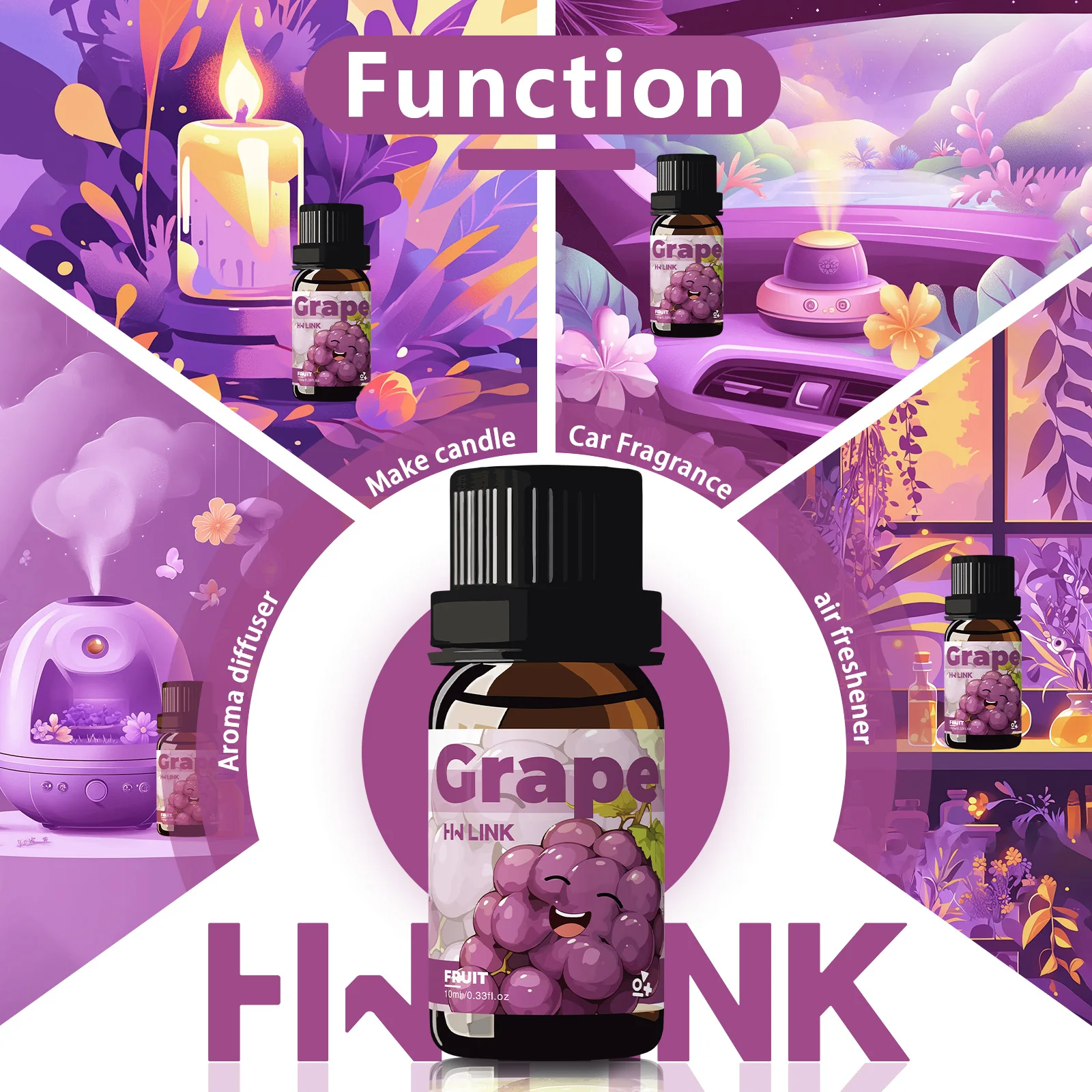 Grape Essential Oil 10ml  Grape Fragrance Oils For Aromatherapy Diffusers Home Yoga Diy Candle - view 2