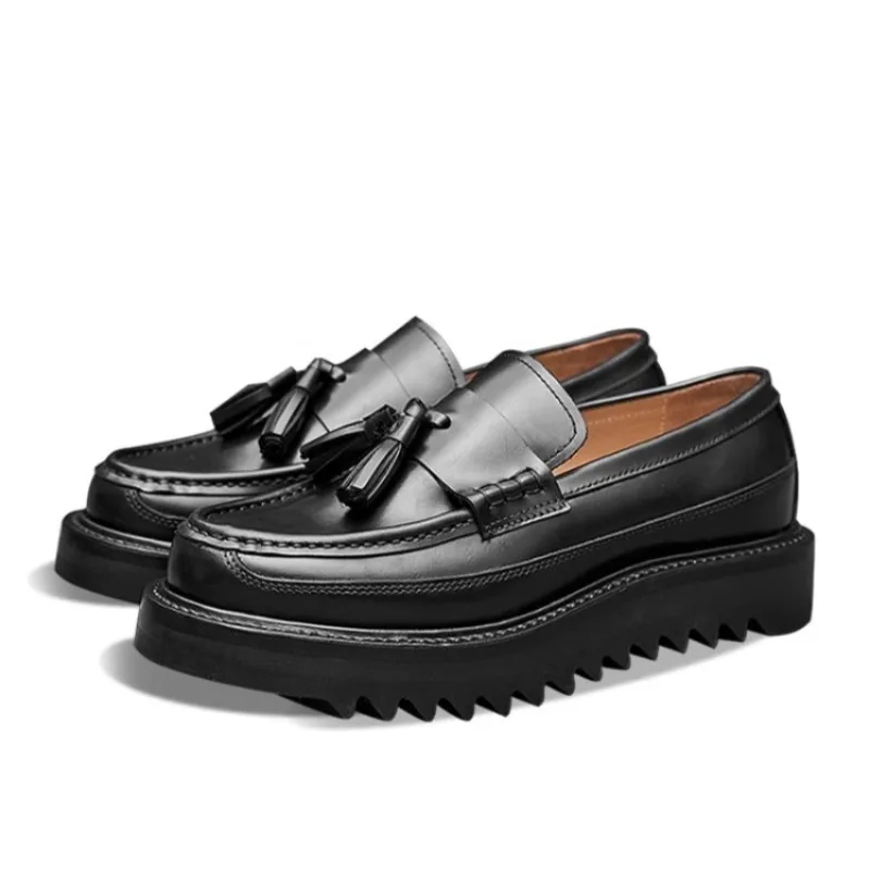 

Luxury Men Casual Leather Shoes Handmade Cowhide Slip-on Loafers British Style Premium Business Shoes Zapatos De Hombre