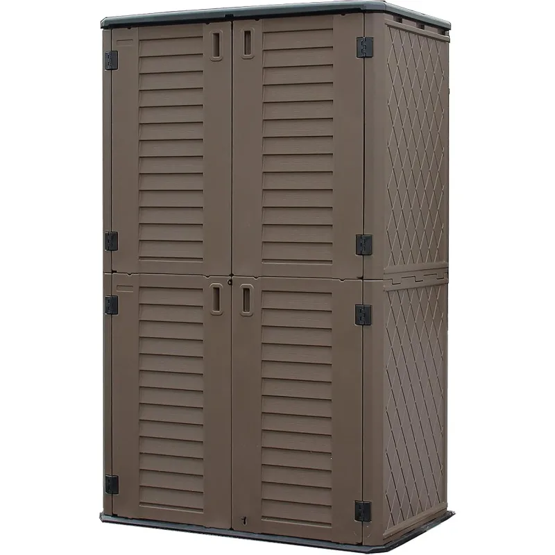 Vertical Storage Sheds Outdoor with Floor, Outdoor Storage Cabinet Waterproof for Garage Storage, Pool Storage,