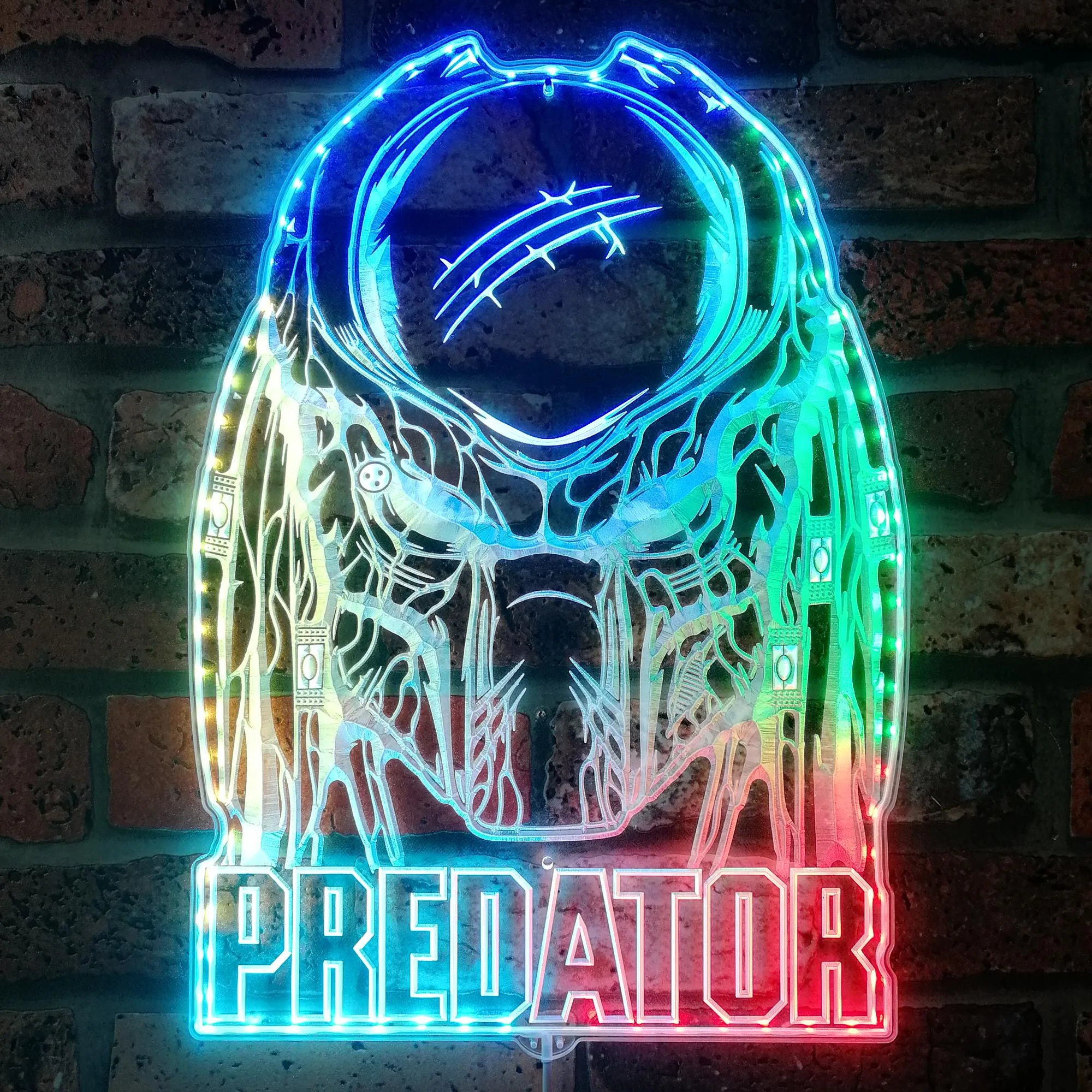 Predator Neon RGB Edge Lit LED Sign, Game Room Decor, Gaming Night Light