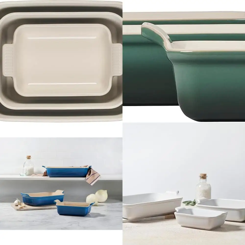 

Heritage Stoneware Set: 3 Rectangular Artichaut Dishes