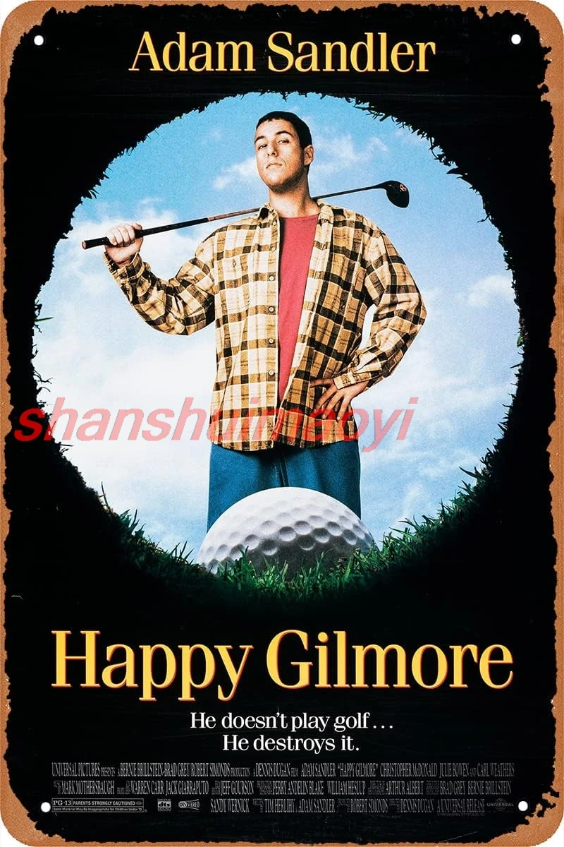 TersShawl Happy Gilmore Movie Poster Movie Metal Tin Sign Vintage Wall Plaque Decor Gifts 8x12 inch sign