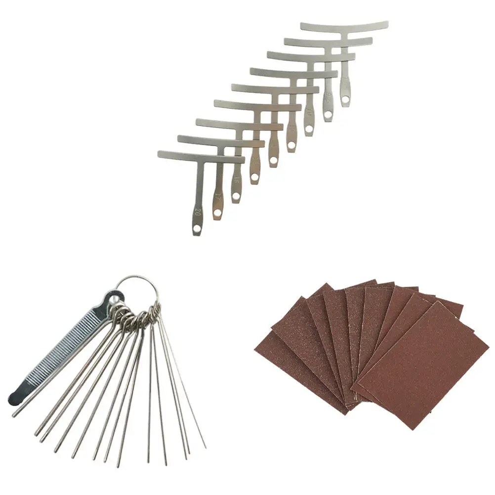 

Набор для полировки гитар из 19 предметов: пилки, наждачная бумага, линейки для эффективной очистки, ремонта и финишной обработки поверхности