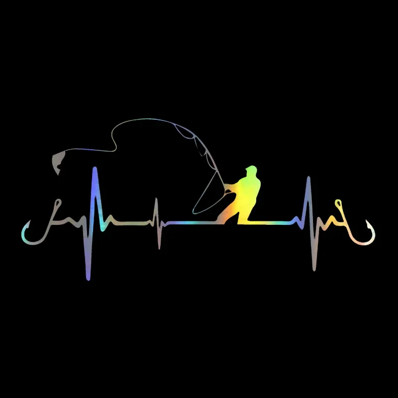 Car Sticker Funny Heartbeat Fishing Car Automobiles Motorcycles Exterior Accessories Vinyl Decals