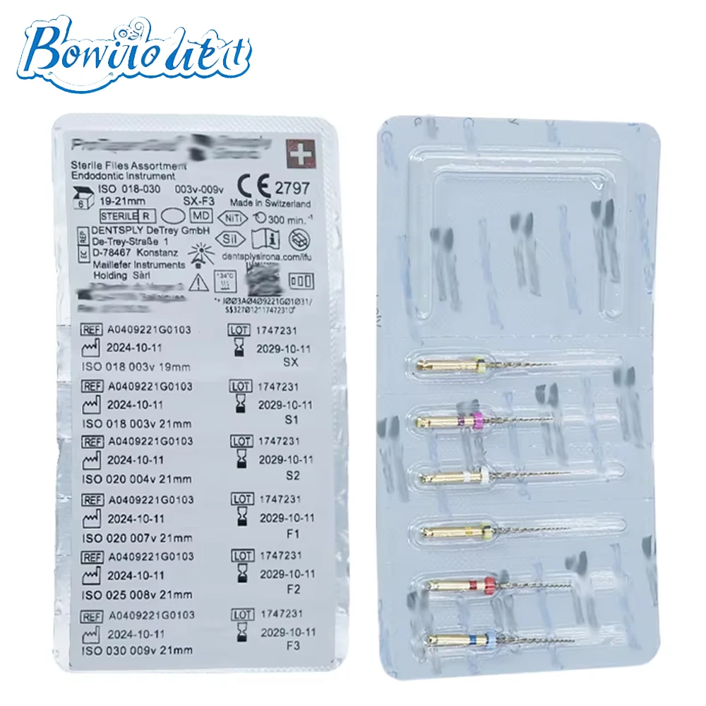 ملف Bonito لقناة جذر الأسنان NITI، مستدق اللبية الاحترافي، الملفات الذهبية، SX-F3، 21 مم، 25 مم، 31 مم، استخدام المحرك الدوار Endo، عبوة واحدة