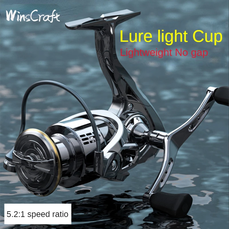 

WinsCraft Double Handle Spinning Reel 10kg Drag 1000-3000 Gear Ratio 5.2:1 Carp Spinning Reel Fishing Accessories