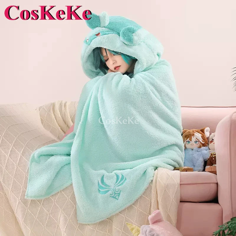 CosKeKe Xiao/Zhongli Cosplay Game Genshin Impact Costume Derivative Product Lovely Lazy Blanket Cloak Air Conditioning Blanket