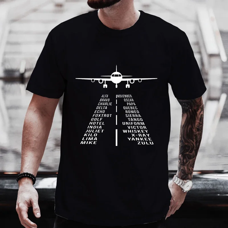 Airplane Travel Women Men T Shirt Summer Tops Women Men\'s Tops Funny Pilot Tee Aviation Alphabet Shirt Mens T Shirt Male Clothes