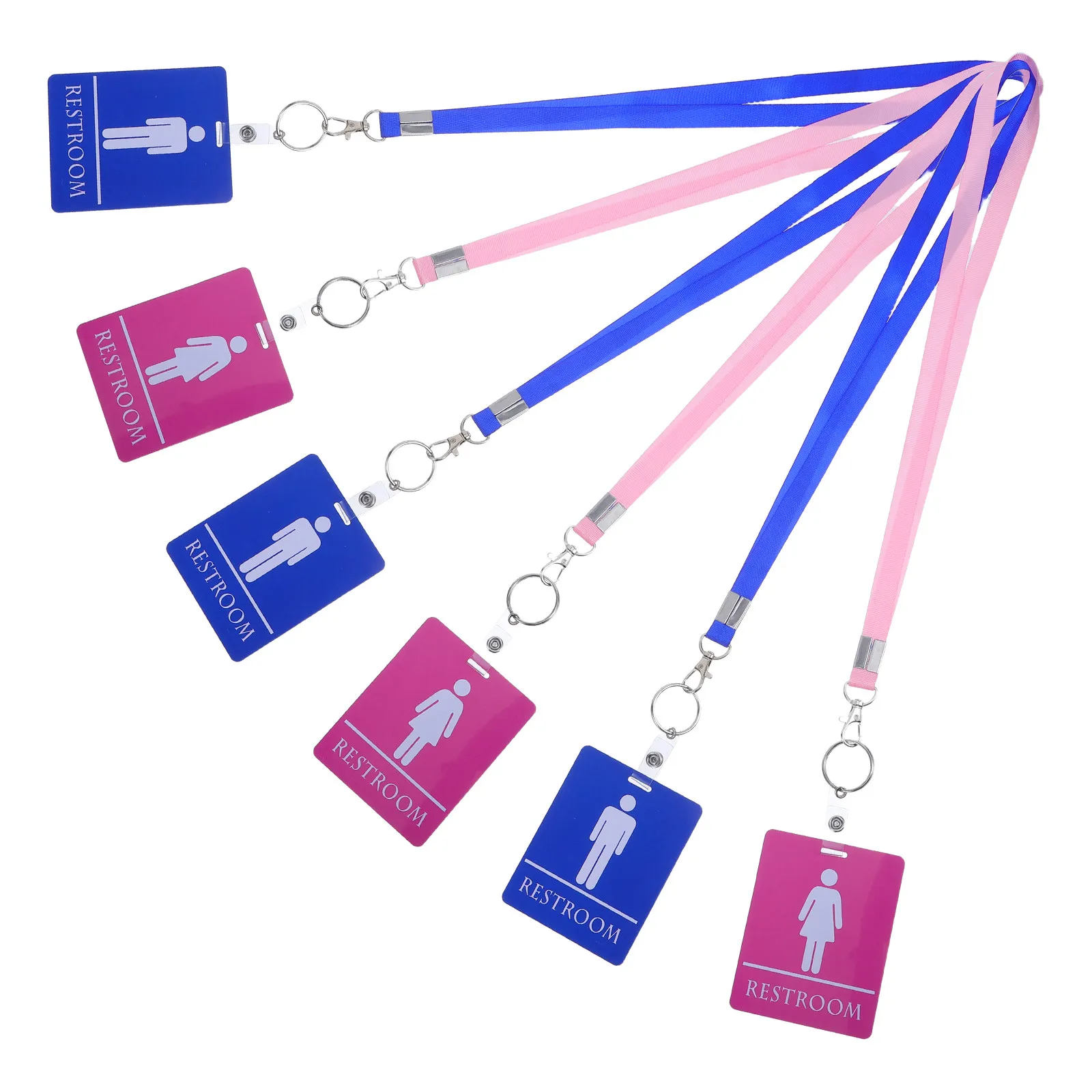 

6pcs Bathroom Pass Lanyards Waterproof Badge Holder For Classroom Hall Passes Student Restroom Pass Solutions -