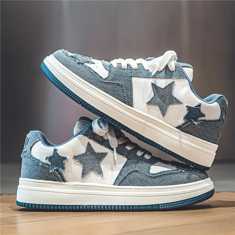 

New Star Skateboard Shoes Casual Thick Soled Shoes Star Skateboard Shoes Punk Hip Hop Style Student Sport Casual Shoes