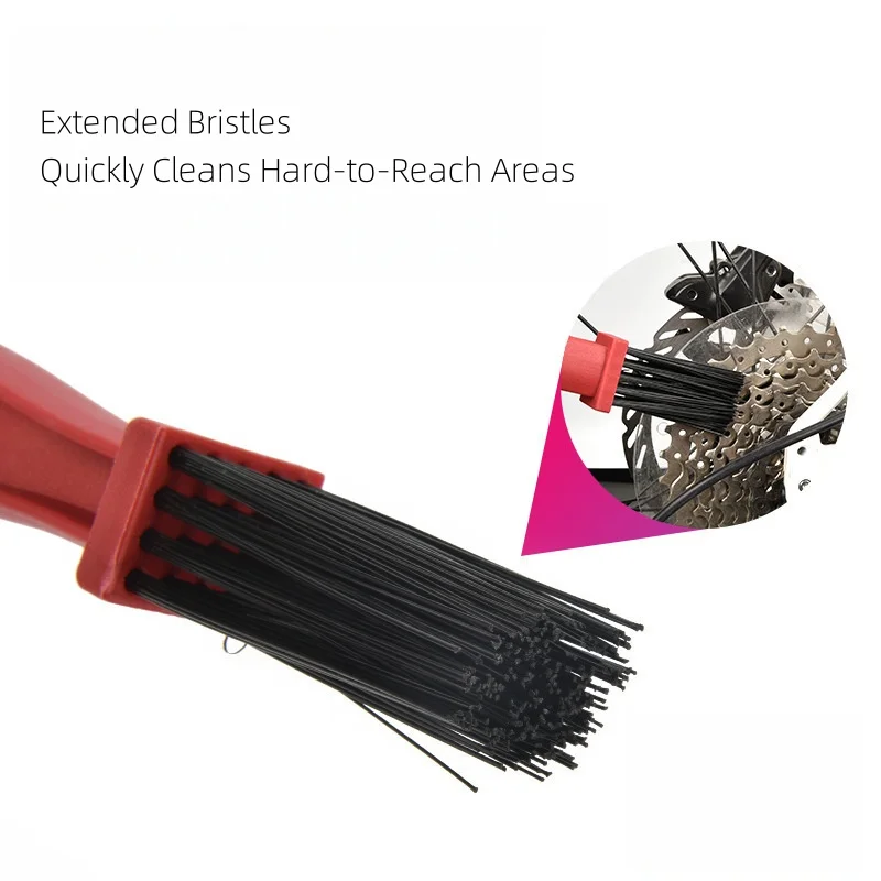 Professional Motorcycle Bike Chain Cleaner Kit - Heavy Duty 3-Sided Brush Scrubber Tool, Universal Bicycle Cleaning & Maintenan image 3