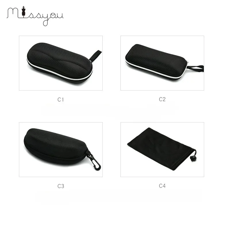 1Pc Hard Glasses Case Cover with Lanyard Zipper Sunglasses Myopic Reading Eyewear Cases for Men Women