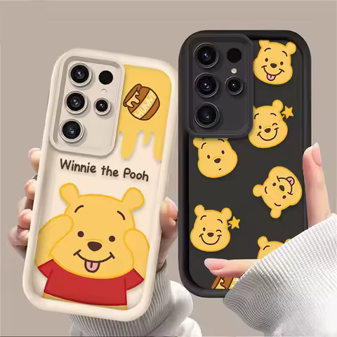 Disney Winnie the Pooh Case For Samsung Galaxy S24 S25 S23 Ultra S22 S21 Plus FE A36 A56 A26 A16 A06 A15 A25 A35 A55 5G Cover