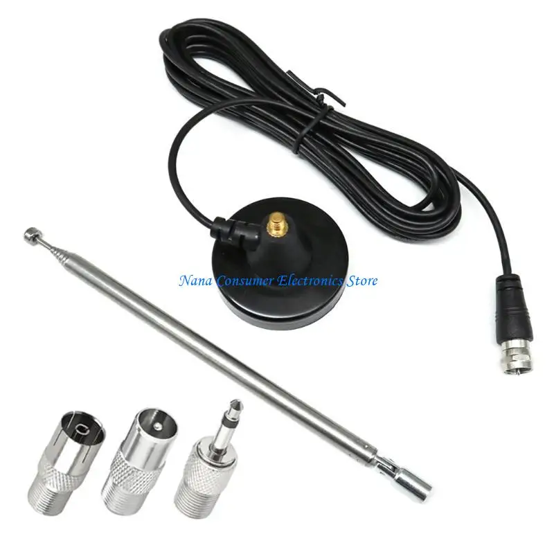 

G7NE DAB FM Antennas for Home Stereo Receiver High Gains 75ohm FM Telescopic Antennas Indoor FM Radio Antennas with 3 Adapter