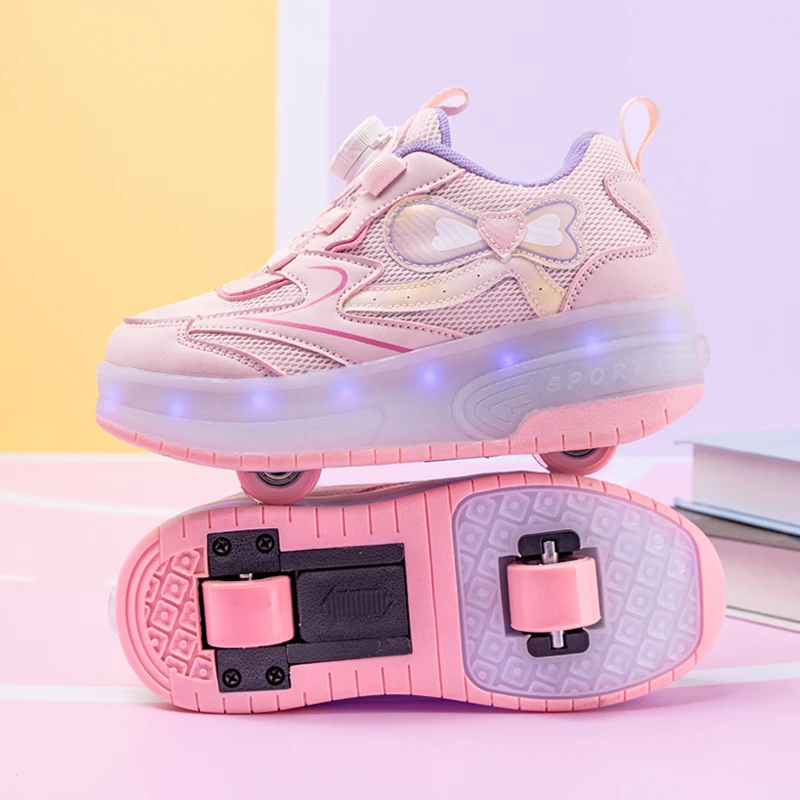 

Роликовые кроссовки для девочек и мальчиков: новые многосветовые туфли на 2 колеса для мальчиков, студенческие роликовые коньки.