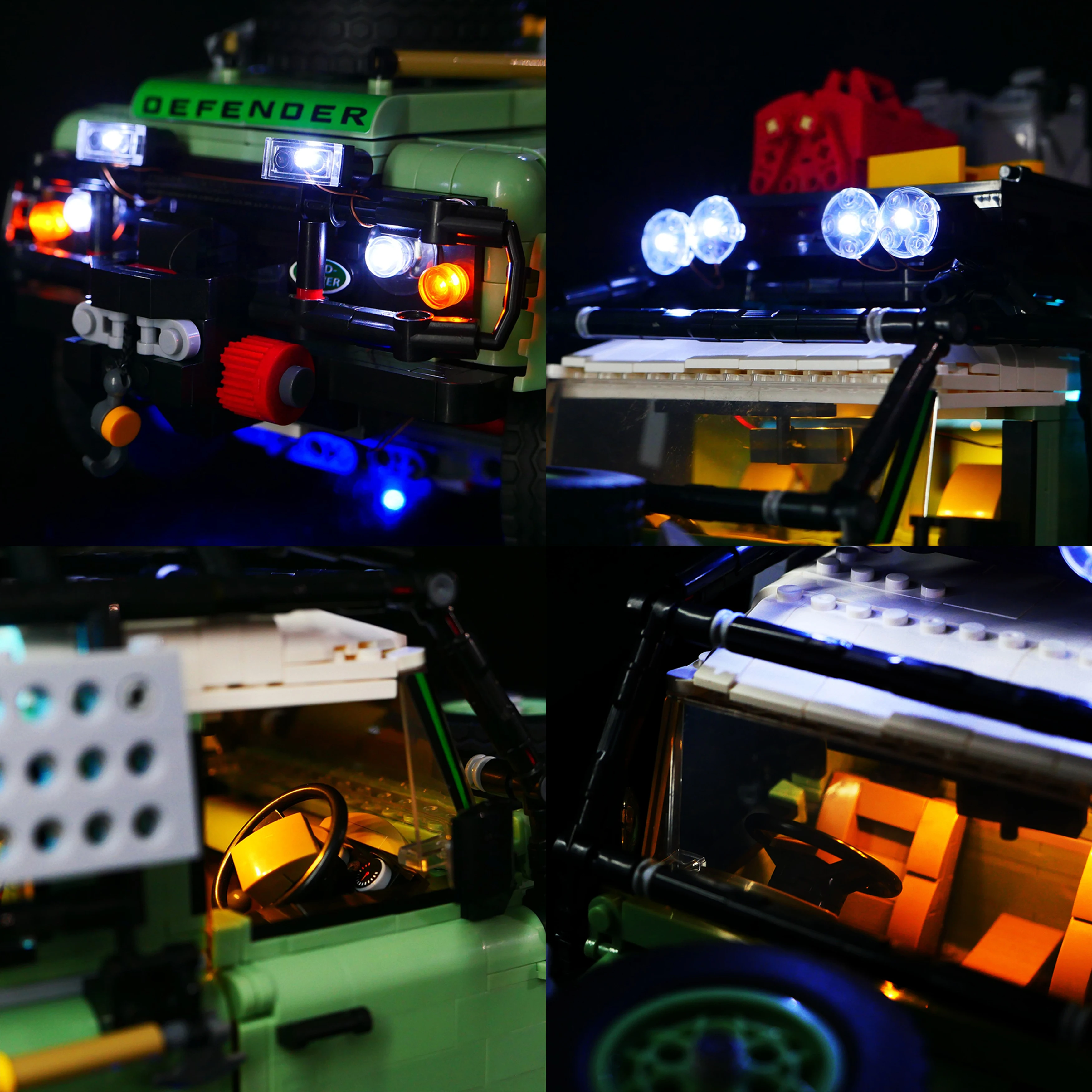 DIY Building Block LED Light Kit for 10317 Retro Off-Road Truck Model, Remote Control Decorative Lights for Display & Collection