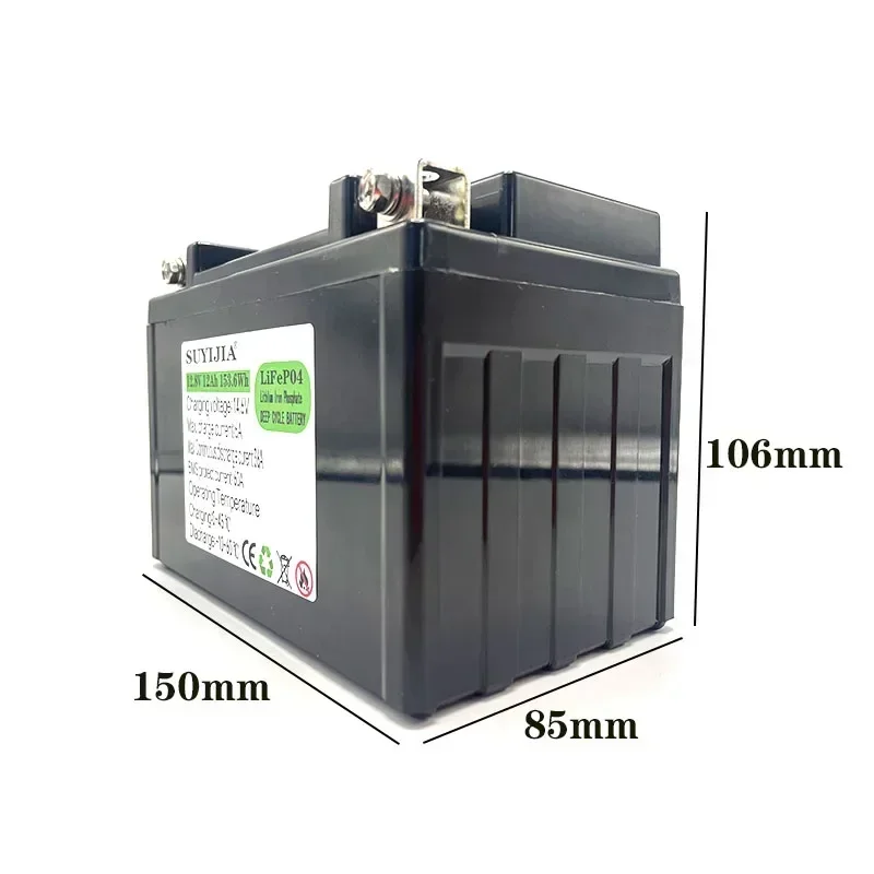 

12.8V LiFePO4 12Ah 32700 Battery Motorcycle Bike Battery BMS 12V Lithium Phosphate Scooter Solar Battery