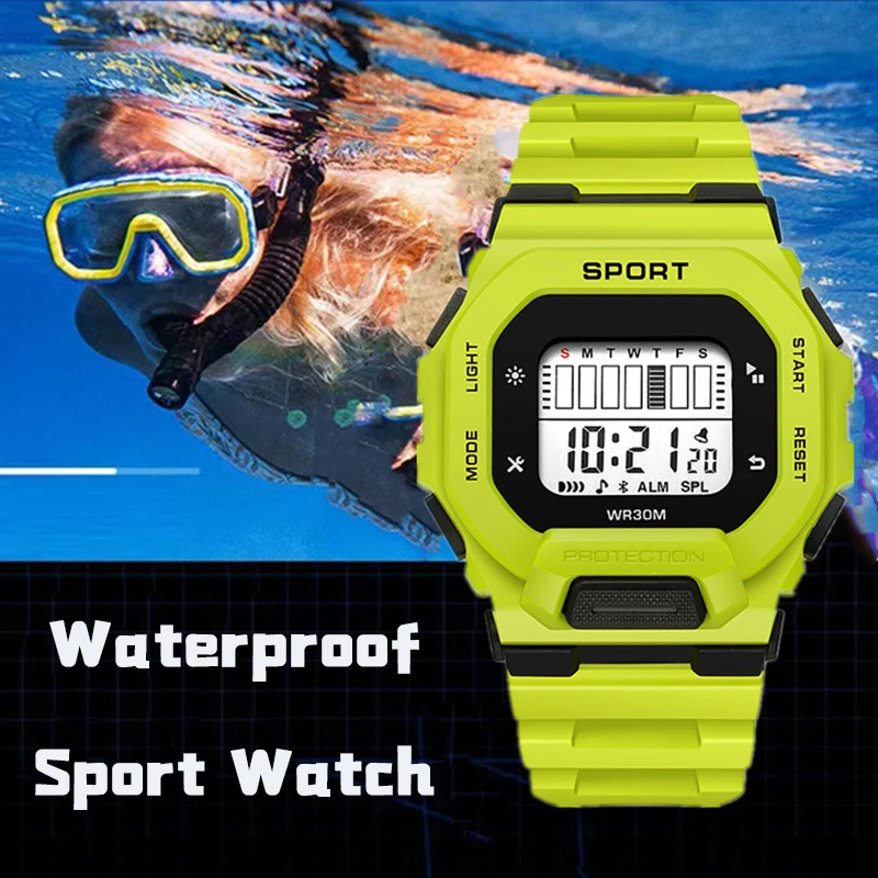 YIKAZE Men\'s Sports Watch Waterproof LED Digital Watches Student Outdoor Adventure Trend Multifunctional Electronic Watch Gift