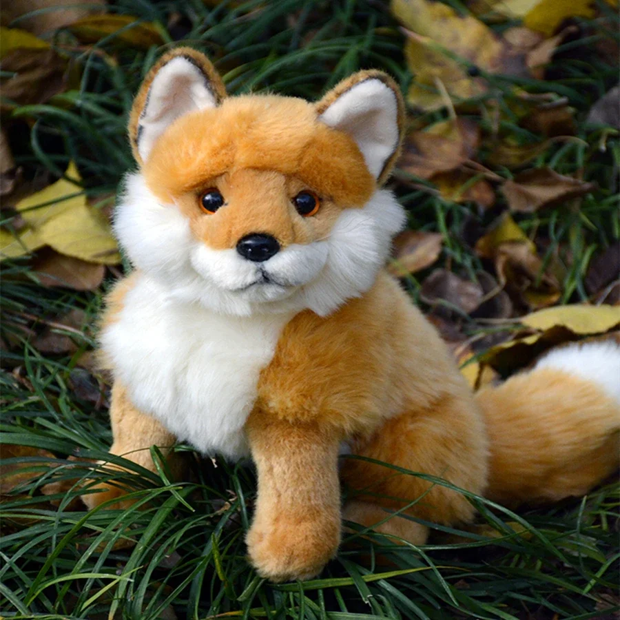 Red Fox High Fidelity Anime Cute Plushie Vulpe Plush Toys Lifelike Animals Simulation Stuffed Doll Toy Gifts For Kids