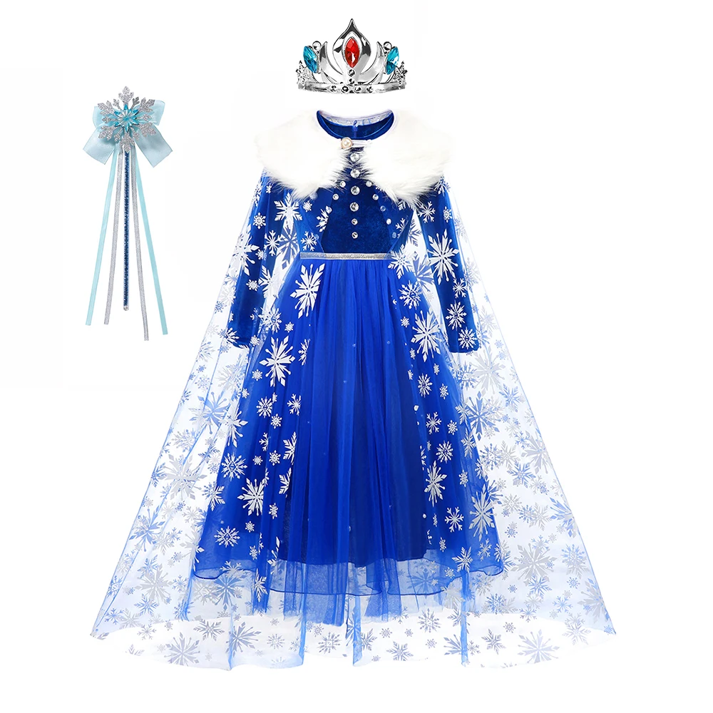 Disney Frozen Costume For Kids Girl Elsa Princess Dress Fancy Birthday Party Gift Halloween Costume Girl Anna Cosplay Vestido