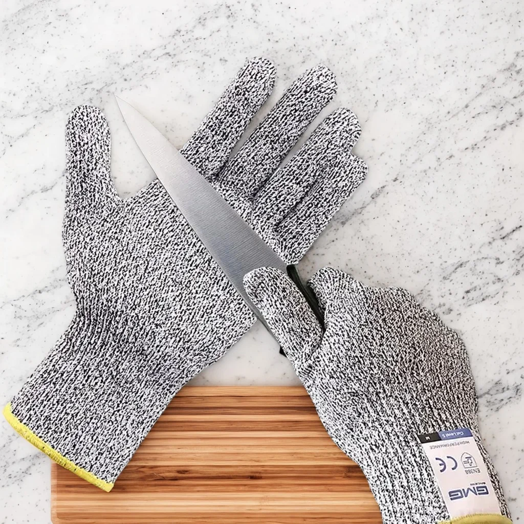 

​​High-Performance Cut-Resistant Safety Work Gloves - Level 5 Protection ANSI EN388 Certified in Gray and Black​​