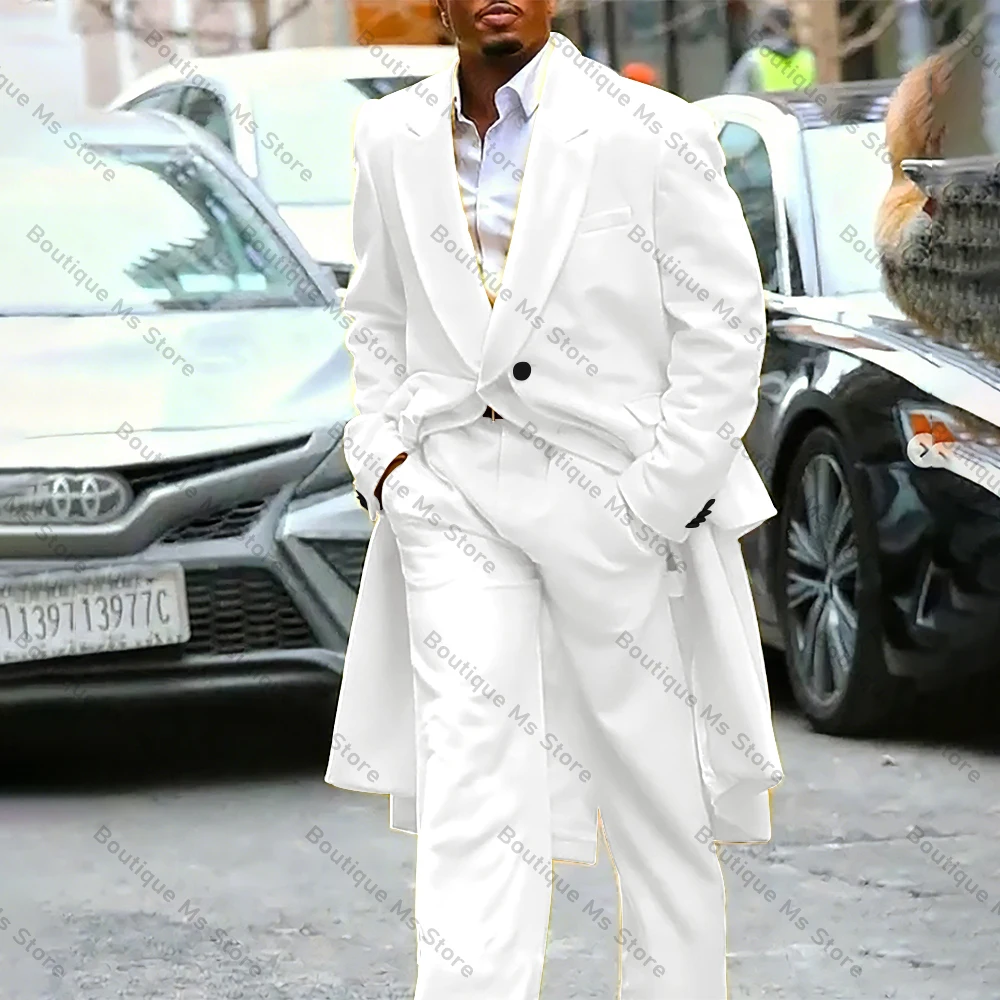 Blazer Largo Amarillo Hombre Dos Piezas - usage example