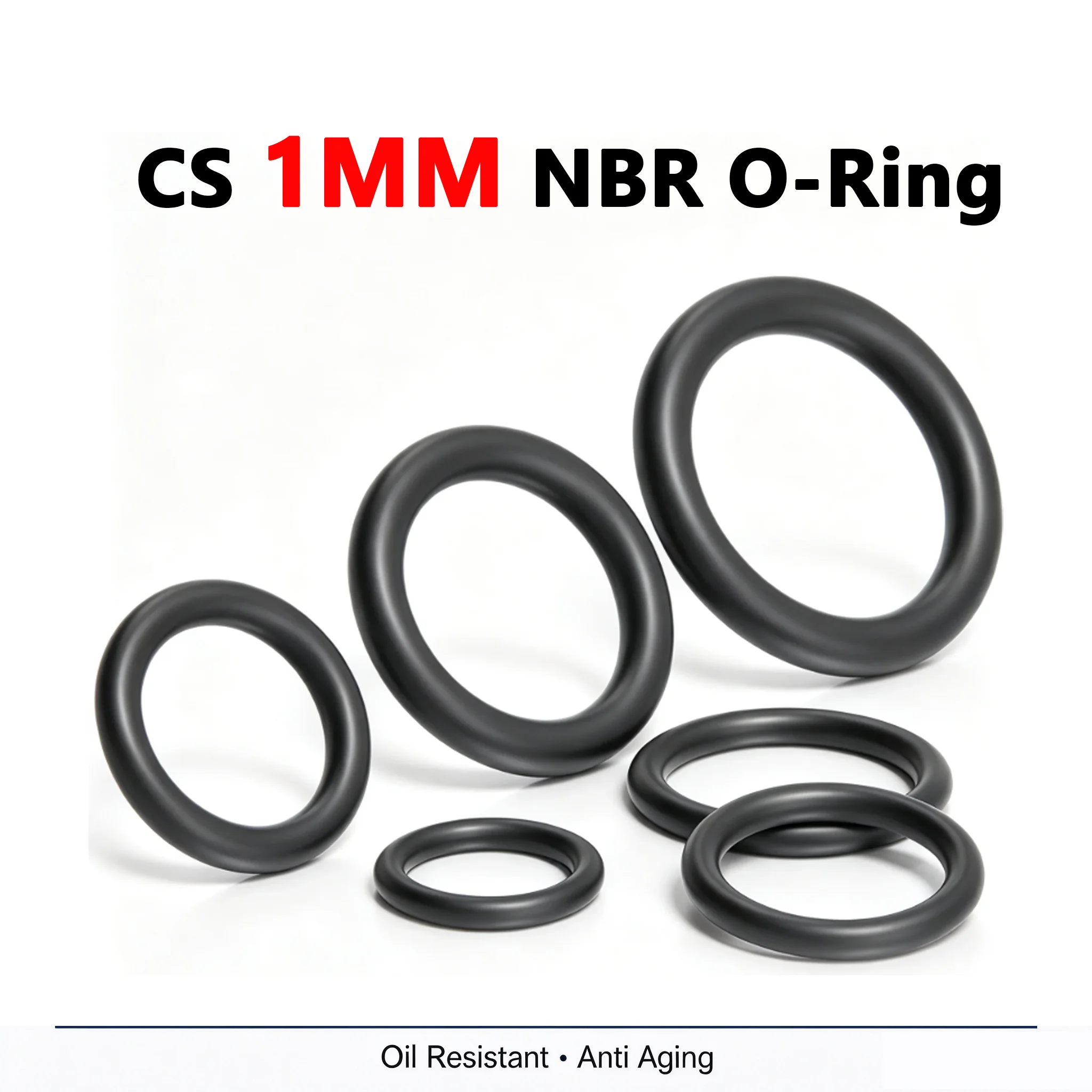 CS 1mm EPDM Polymer O Ring Abrasion & Alkali Resistant Circular Seal Gasket Elastomer Sealing Washer OD 3-53mm