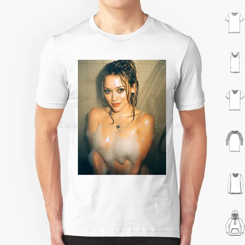 

Hilary Duff Shower T Shirt Big Size 100% Cotton Hilary Duff Actress Movies Tv Shows Cinema Hollywood Celebrity Hot Film Beauty