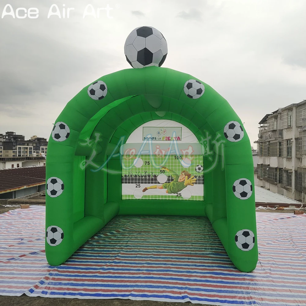 

4mLx3mW Inflatable Outdoor Football Goal Kids Fun Inflatable Soccer Shooting Target Game for Backyard/Grass or Rental