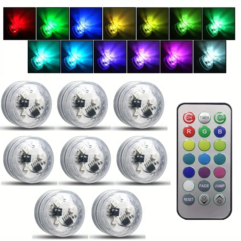 Car Interior Ambient Wedding Party Light Waterproof Submersible LED Lights Remote Control LED Underwater Lamp RGB Fish Tank Lamp