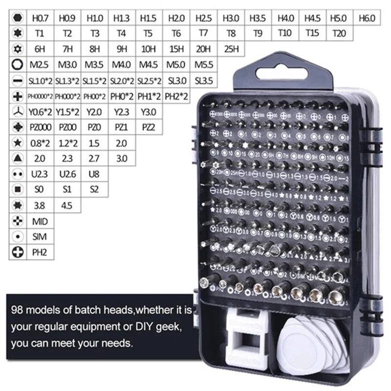 115 in 1 Multifunctional Screwdriver Set Computer PC Mobile Phone Digital Electronic Device Repair Mini Precision Screwdriver