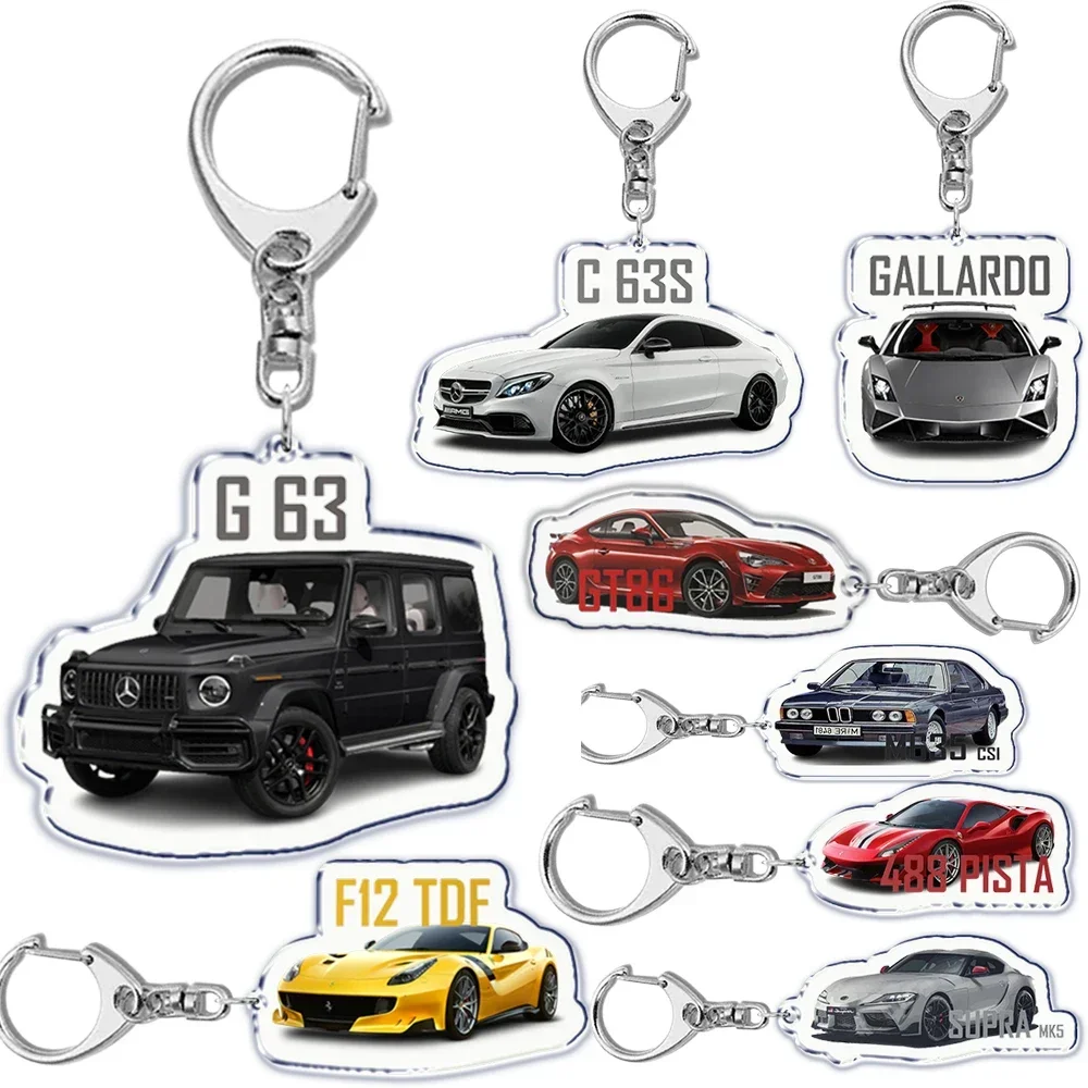 Classic Car Keychain for Accessories Bag Art Vintage Pendant Key Chain Ring Cool Car Sports Keychains Jewelry Christmas Gift