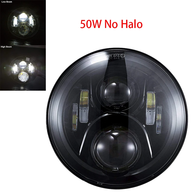 For Harley Ultra Classic Electra Glide Street Fat Boy Road King Yamaha Honda Motorbik Headlamp 7 inch Motorcycle LED Headlight