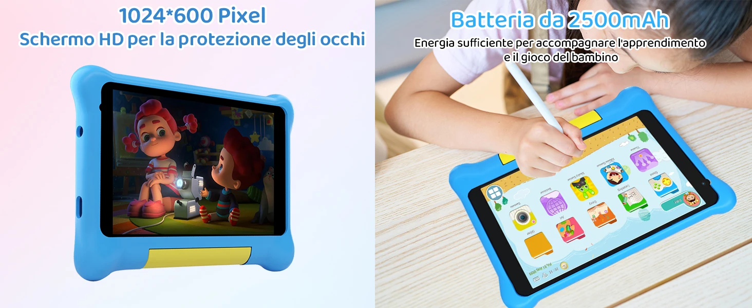 Kids Tablet,7 Inch Android 13 for Kids,5GB RAM 32GB ROM 128GB Expandable,WiFi Bluetooth Type-C,Parental Control,Shockproof Case