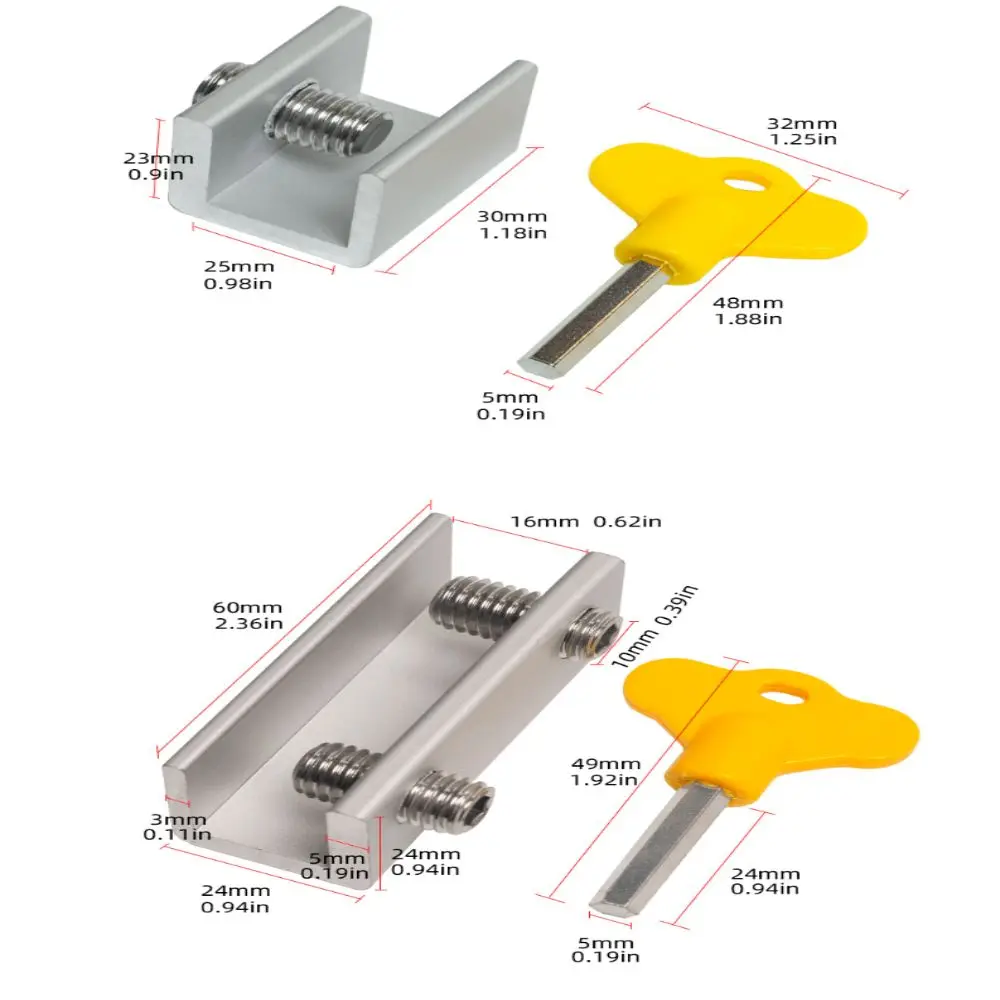 Замок для детей из алюминиевого сплава, регулируемое раздвижное окно, защита от кражи, черный и серебристый цвета