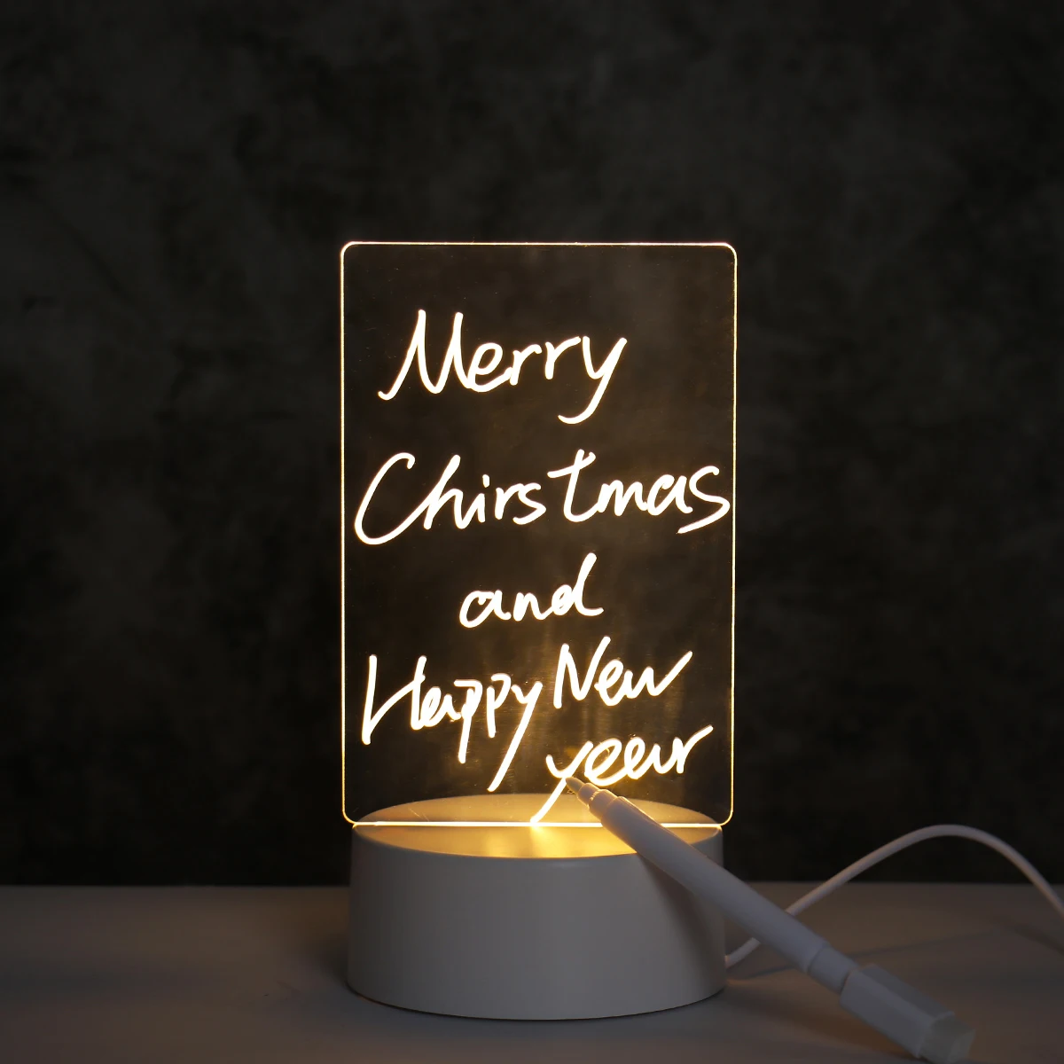 DIY Note Board Acrylic Light Ornaments with Pen Merry Christmas Decorations for Home 2024 Noel Navidad Countdown New Year 2025