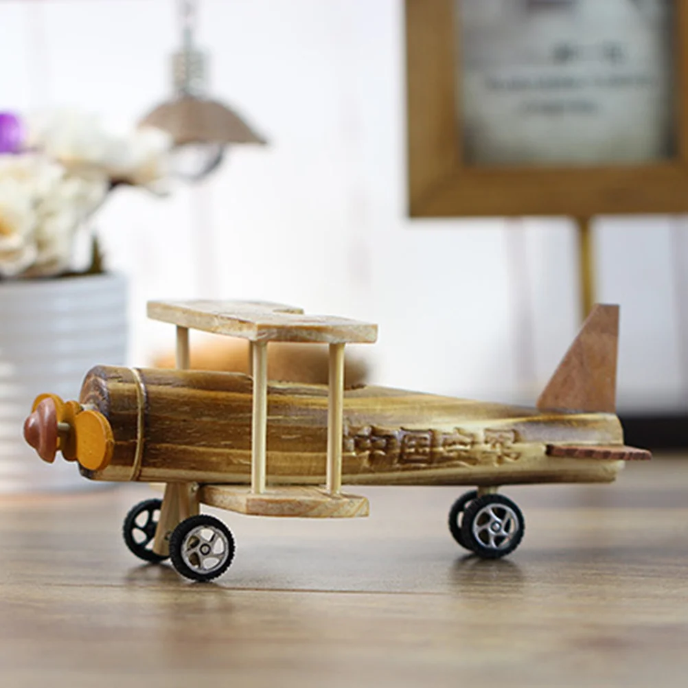 Wood Airplane Toy Toys Aeroplane Model Handcraft Models Bamboo Child Kids Wooden