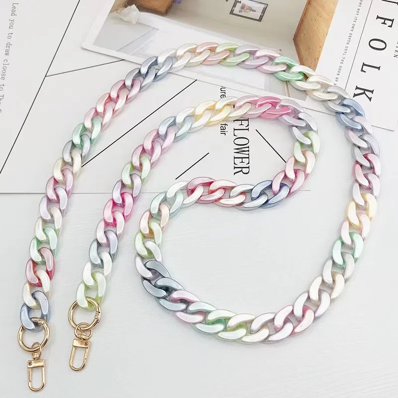 120cm Fashion Woman Handbag Accessory Chain 8 colors Resin Chain Luxury Frosted Strap Clutch Shoulder Purse Chain For Phone Case