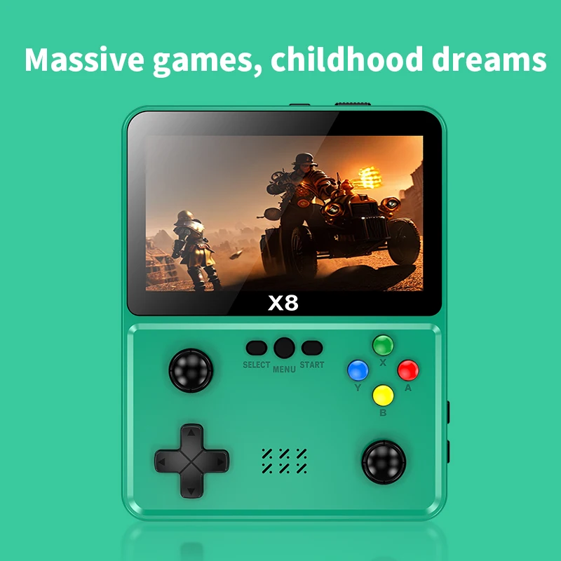 X8 Retro Handheld Game Console 4 Inch IPS Screen 10 Emulator Handheld Game Console Dual Operated Video Game Player 2000 Kids Gam