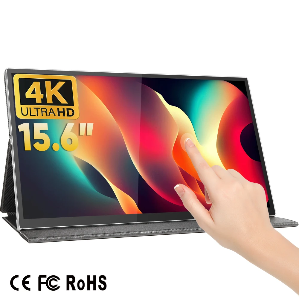 

Wholesale Custom Manufacturing Portable 15.6inch 4K Touchscreen Monitor with USB-C HD Connection for Laptop New IPS LCD Panel