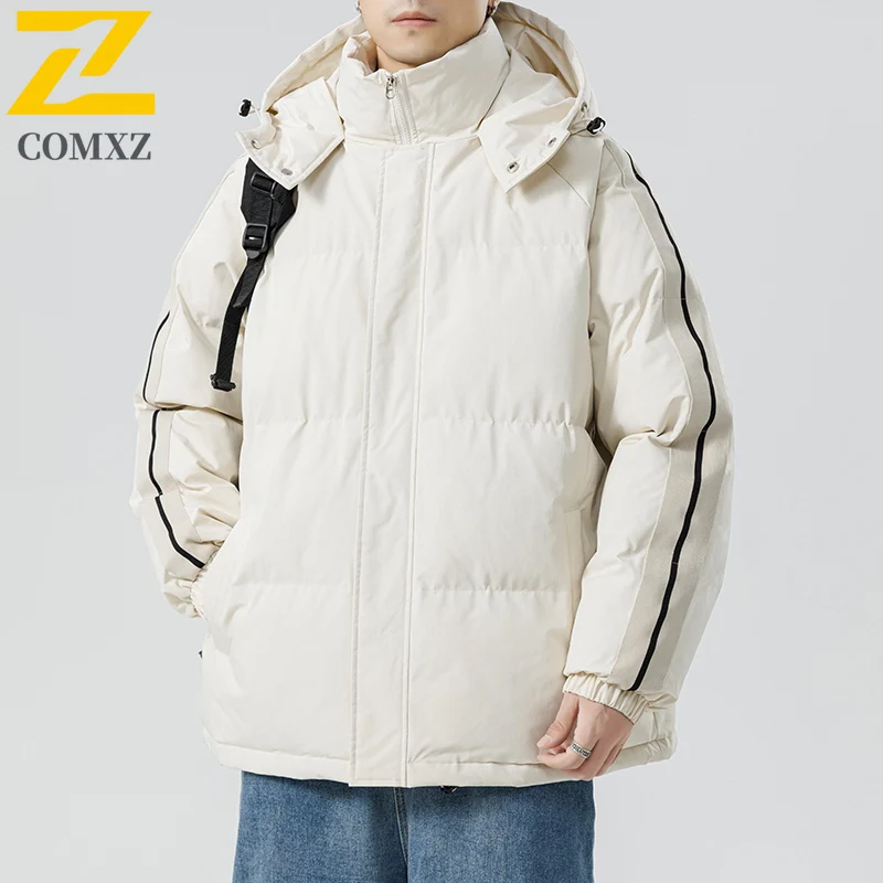 Parkas Men's 2025 New Winter Travel Thickened Warm Versatile Jacket Outdoor Snow Camping Windproof Cold Proof Padding Coat