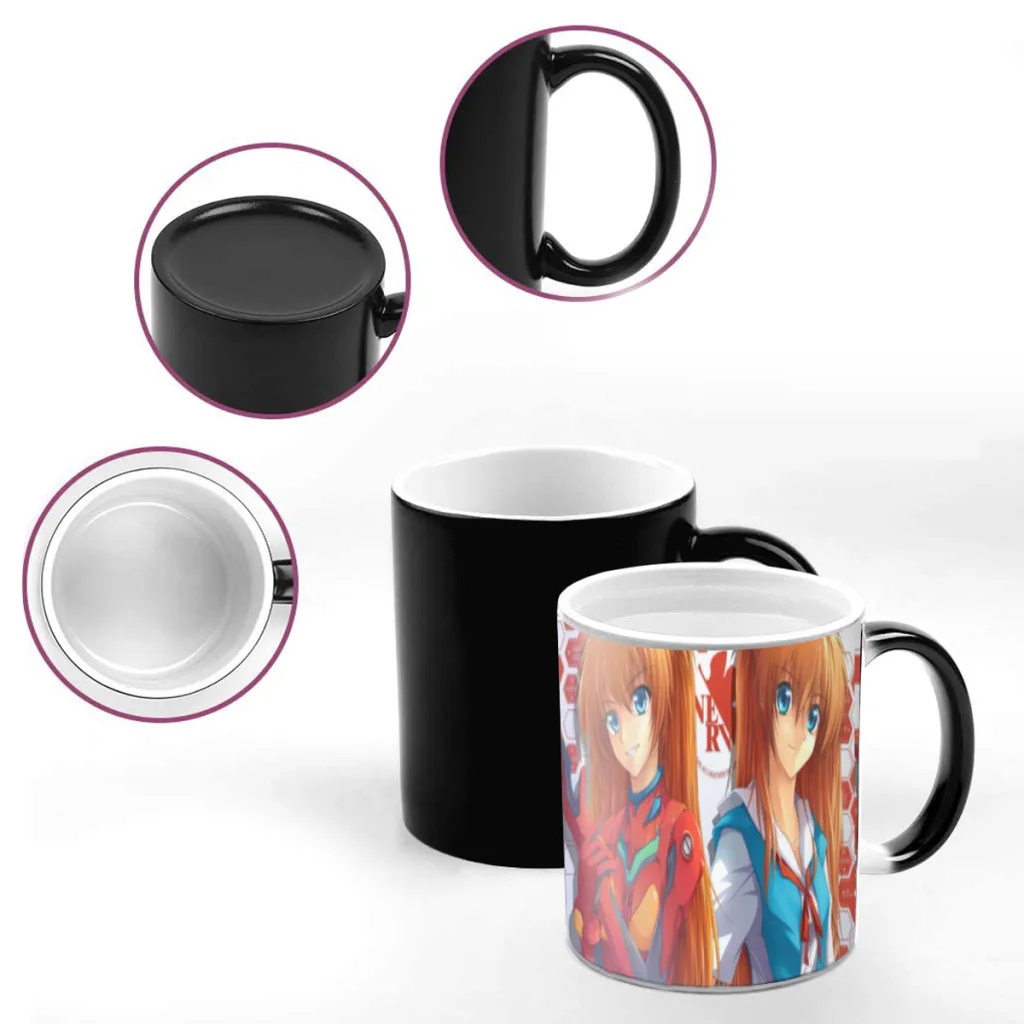 N-Neon G-Genesis E-Evangelion Anime Finger Mug Temperature Color Changing Mug Heat Sensitive Cup Coffee Tea Milk Mug