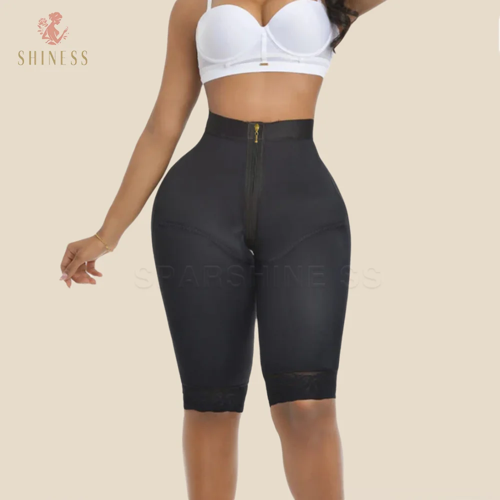 

Women's Knee Length Shorts Hip Enhancer Panties Shaping Booty Shorts Smooth Underwear Butt Lifting Body Shaper Big Buttocks
