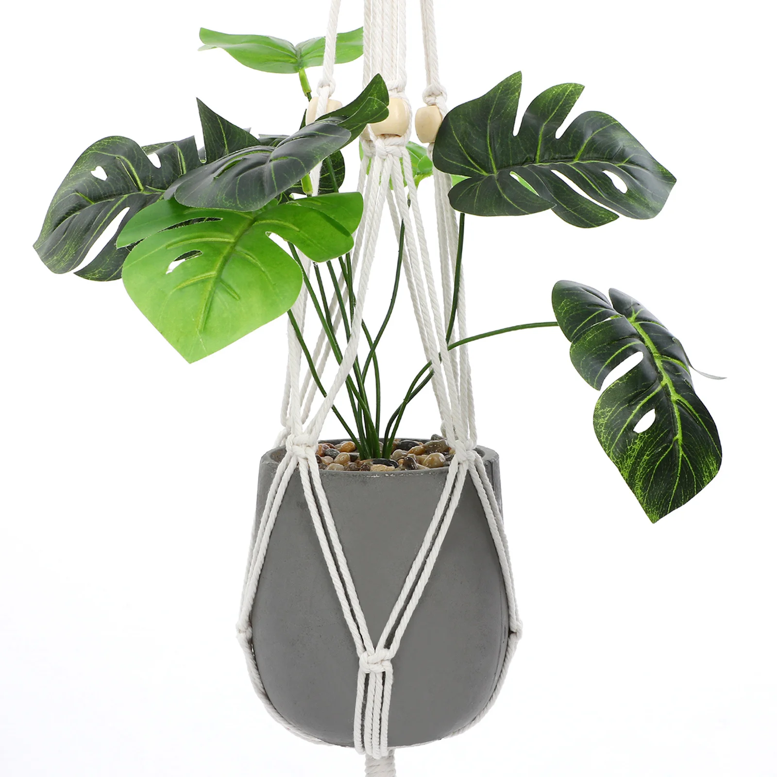 

1Set Hand Woven Planter Hanger Premium Cotton Hanging Plant Net Bag for Indoor Plants Wall Mount Decorative Flower Holder