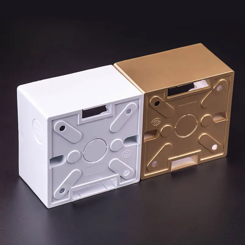 86 Type Universal Surface Mounted Bottom Box Wall Mounted PVC Junction Box 50 mm Depth Gold Gray Black White